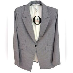 NWT OVI Black White Plaid Blazer, Size M
